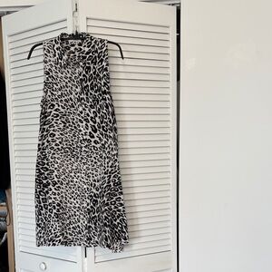 Equipment Black and White Patterned sleeveless Dress
